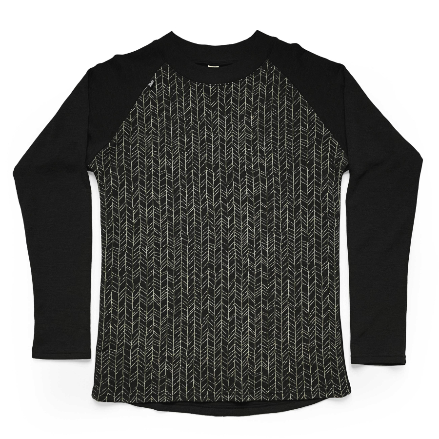 Pánské MERINO tričko s dlouhým rukávem Black line knit